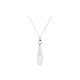 Collier Elsa Lee Paris en argent 925, collection Tendance, pendant avec oxydes de Zirconium et motif goutte d'eau en émail blanc