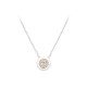 Elsa Lee Paris fine 925 sterling silver necklace - white enamel pendant, pink rhodium-plating and 13 clear Cubic Zirconia
