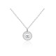 Elsa Lee Paris fine 925 sterling silver necklace -one silver chain, 1 claws set diamond cut Cubic Zirconia 4mm and its crown of 