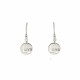 Elsa Lee Paris - Silver sterling, rhodium coated dangling earrings, TRUE LOVE locket engraving with cubic zirconias