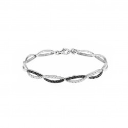 Bracelet Tresse noir et blanc en argent par Elsa Lee Paris 