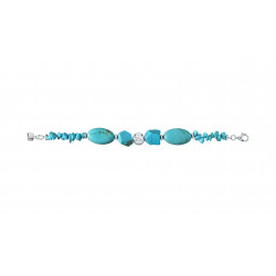 Bracelet imposant Turquoise et argent par Elsa Lee Paris