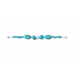 Turquoise Bracelet in silver with a close set cubics zirconia