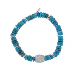 Elsa Lee Paris - Bracelet argent 925, Oxyde de zirconium et Turquoise 