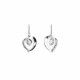 Boucles d'oreilles pendantes en argent 925 motif coeur et serti d'oxydes de Zirconium 