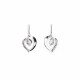 Elsa Lee Paris Sterling silver Earrings, heart shape with Cubics zirconia 