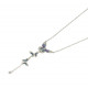 Silver Tie necklace with butterflies pendant and blue violet enamel wings 