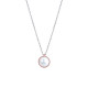 Collier Elsa Lee Paris, collection Memory en argent massif, deux perles blanches 6mm et socle rhodié rose