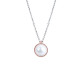 Collier Elsa Lee Paris, collection Memory en argent massif, deux perles blanches 6mm et socle rhodié rose