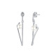 Boucles d'oreilles Elsa Lee Paris, collection Céleste en argent 925, monture en triangle incrustée d'oxydes de Zirconium et perl