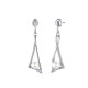 Boucles d'oreilles Elsa Lee Paris, collection Céleste en argent 925, monture en triangle incrustée d'oxydes de Zirconium et perl