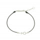 Female Venus bracelet black cord by Elsa Lee Paris 