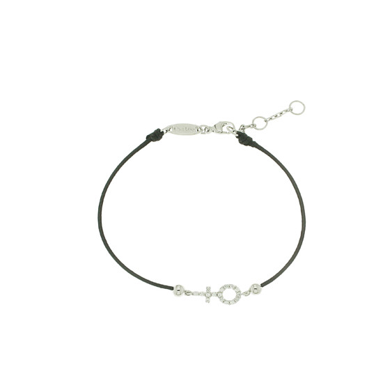 Female Venus bracelet black cord by Elsa Lee Paris 