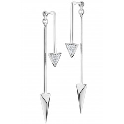 Silver Arrow ear jacket dangling earrings in 925 silver by Elsa Lee Paris 