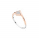 Elsa Lee Gold Pink coated Silver Ring, Arrow shaped design with cubic zirconia