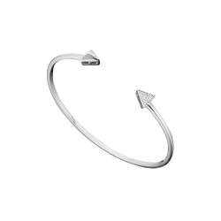 Bangle sterling silver bangle bracelet rhodium plated and cubic zirconia