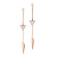 Elsa Lee boucles d'oreilles en argent 925 rhodiage rose - design modern 2 en 1