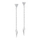 Boucles d'oreilles Triangle , argent 925 rhodié, oxyde de zirconium, design minimalist