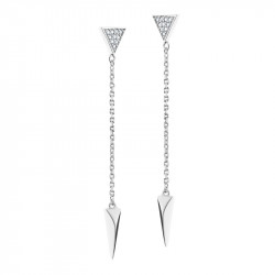 Boucles d'oreilles Triangle , argent 925 rhodié, oxyde de zirconium, design minimalist