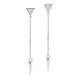 Boucles d'oreilles Triangle , argent 925 rhodié, oxyde de zirconium, design minimalist