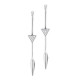 Silver Arrow ear jacket dangling earrings in 925 silver by Elsa Lee Paris 