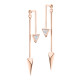 Elsa Lee Paris modern silver pink rhodium coated earrings, modern 2 in 1 design
