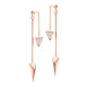 Elsa Lee boucles d'oreilles en argent 925 rhodiage rose - design modern 2 en 1