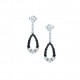 Black and white dangling silver earrings by Elsa Lee Paris 