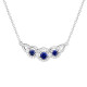 Sapphire Necklace in silver sterling, rhodium coating and cubics zirconia
