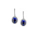 Drop Hoop earrings sapphire blue traditional design drop earrings blue oval cut sapphire blue