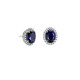 Boucles d'oreilles puces taille oval bleu saphir collection de bijoux habillé en argent par Elsa Lee Paris 