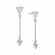 Drop silver earrings arrow triangle design by Elsa Lee Paris 