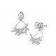 Boucles d'oreilles Elsa Lee Paris pendantes et 2 en 1 en argent 925 rhodié et 54 oxydes de Zirconium 1,08ct et 2 oxydes de zirco