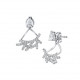 Elsa Lee Paris dangling earrings in silver sterling, rhodium coated and 54 cubics zirconia of 1,08ct and 2 cubics zirconia 6x4 1