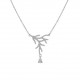 Elsa Lee Paris necklace in sterling silver rhodium coated. Length 42cm with 3cm extension silver chain, 67 cubics zirconia size 