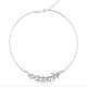 Elsa Lee Paris necklace in sterling silver rhodium coated. Length 42cm with 3cm extension silver chain, 67 cubics zirconia size 