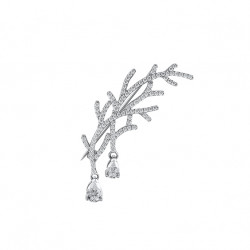 Broche Elsa Lee Paris en Argent 925 rhodié, composée de 106 oxydes de Zirconium dont 1 à 1,31CT et 1CZ 0,72Ct