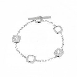 Elsa Lee Paris - 925 Silver sterling and rhodium coated bracelet , encrusted with cubics zirconia close sets