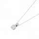 Elsa Lee Paris - 925 Silver sterling and rhodium coated necklace with a cubic zirconia, square shaped