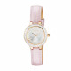 Watch with numberless dial and baby pink leather straps by Elsa Lee Paris