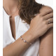 Bracelet jonc Elsa Lee Paris, collection Memory en argent massif, deux perles blanches 6mm et socles rhodiés rose
