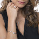 Bracelet jonc Be my Valentine Elsa Lee, en argent motif coeur pavé d'oxydes de Zirconium et perle blanche