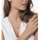 Collier Elsa Lee Paris, collection Memory en argent massif, deux perles blanches 6mm et socle rhodié rose