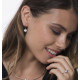 Boucles d'oreilles pendantes Be my Valentine, en argent motifs coeurs pavés d'oxydes de Zirconium