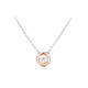 Elsa Lee Paris - Collier en argent rhodié 925 bicolor, forme de rose, 42cm de long + 3cm de chainette de rallonge, 1 oxyde de zi