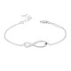 Elsa Lee Paris - rhodium coated silver bracelet , infinity sign shaped, with 5 cubics zirconia 1,25mm 0,10ct - 16 cubics zirconi