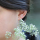 Elsa Lee Paris - Boucles d'oreilles en argent rhodié 925 dorure rose, motif fleur rose, 2 oxydes de zirconium 2,5mm 0,22ct serti