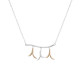 Elsa Lee Paris - Collier argent rhodié 925, 42cm de long avec 3 cm de chainette de rallonge, dorure couleur rose motif liane, 7