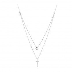 Double chain Cross necklace in 925 silver by Elsa Lee Paris
