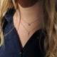 Double chain Cross necklace in 925 silver by Elsa Lee Paris